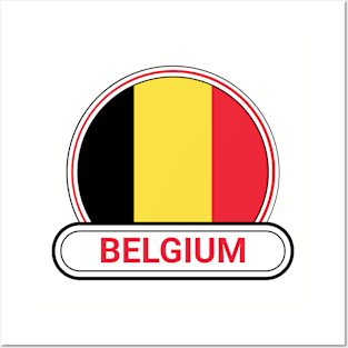 Belgium Country Badge - Belgium Flag Posters and Art